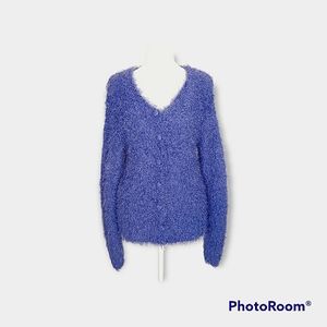 RADZOLI Soft Fuzzy Cardigan M Peri Blue